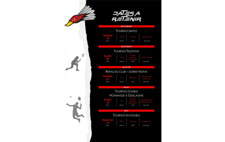 Rendez-vous du club pour cette saison 😀