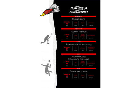 Affiches - tournoi simple et les dates 2022-2023 :)